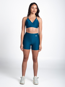  Monogram Short with Scrunch-Aqua