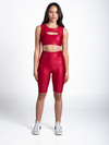 Vibes Front Cut Sport Bra-Red