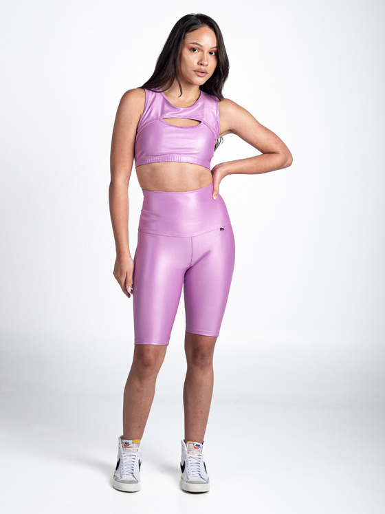 Vibes Front Cut Sport Bra- Lilac