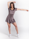 Saturn Short Sleeve Workout Dress-Gray