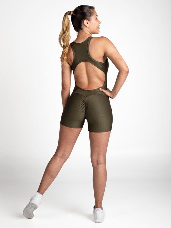 Monogram Bodysuit Short-Green