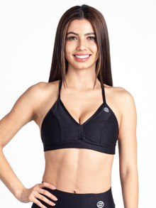  Monogram Bikini-Cup Top- Black