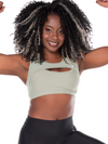 Front Cut Sport Bra- Gray