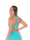 Sport Bra Energy Racerback With Mesh - Aqua