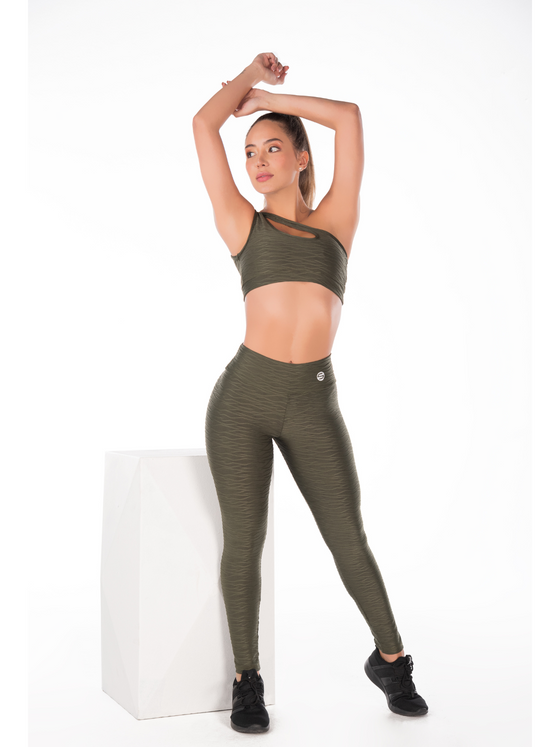 Waves Legging With Scrunch-Green