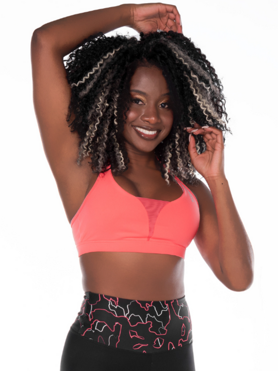 Sport Bra Energy Racerback With Mesh - Fucsia