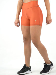  High Waisted Tight Shorts - Coral