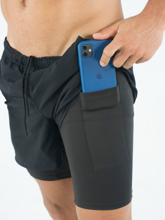 Men's Running Shorts-Black