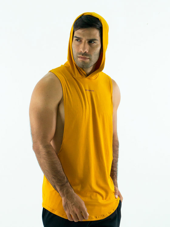 Men's Hoodie Sleeveless Tank -  Mustard