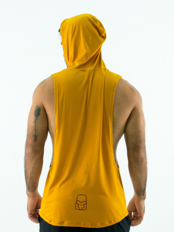 Men's Hoodie Sleeveless Tank -  Mustard