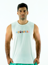 Men's Sleeveless Tank top- White