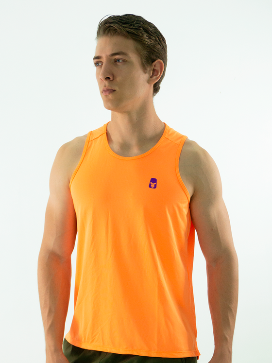 Men's -Sleeveless Mesh top- Orange