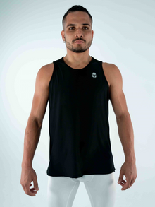  Men's -Sleeveless Mesh top- Black