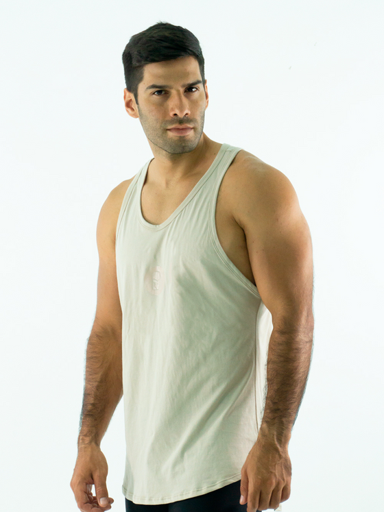 Men's Cotton Muscle Shirt- Beige