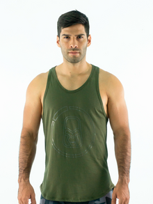  Men's Cotton Muscle Shirt- Green Army