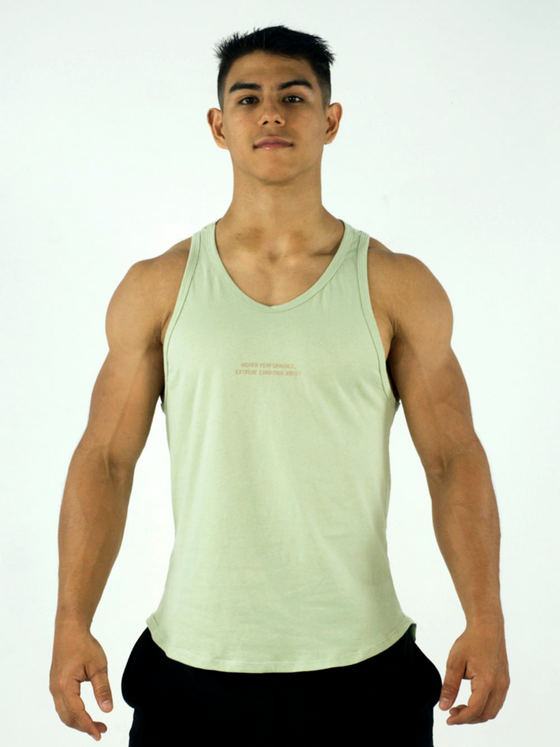 Men's Cotton Muscle Shirt- Light Green