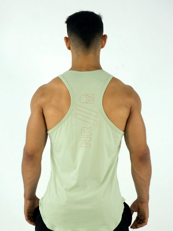 Men's Cotton Muscle Shirt- Light Green