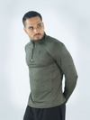 Men's Long Sleeve with zipper- Green Army