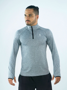  Men's Long Sleeve with zipper-Gray