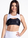 Vibes Front Cut Sport Bra- Black & White