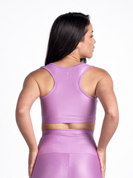 Vibes Front Cut Sport Bra- Lilac