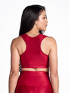 Vibes Front Cut Sport Bra-Red