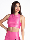 Vibes Cropped Top-Pink