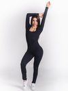 Lana Long-sleeve full coverage Bodysuit-Black