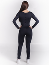 Lana Long-sleeve full coverage Bodysuit-Black