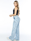 Pocket Leg Blue Jeans-Light Blue